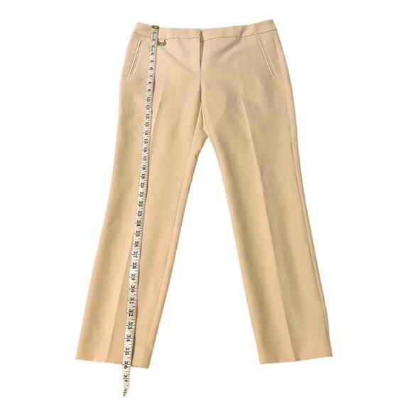 Adrianna Papell Cream Khaki Stretch Trouser Pants Beige Flat Front Workwear 6 - Picture 7 of 12